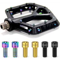 AliExpress RISK 8pcs M4x8mm Titanium Alloy Downhill Mountain Bike Pedal Screws Anti-Slip TC4 Ti Bolts for XC AM DH MTB Bicycle M4*8mm
