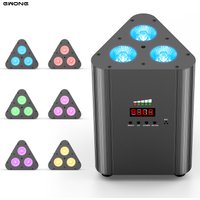 Gwong 120W AC110-220V RGBW Four-in-one Triangle Battery Par Light 4/6/8CH for Churches Concerts Weddings Birthday Parties KTV