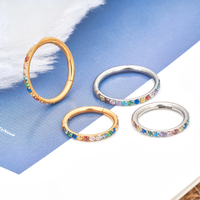 Couple Perforated Nose Ring G23 Titanium Alloy Inset 5A Colored Zircon Rock Hip-Hop Punk Body Piercing Jewelry Earrings