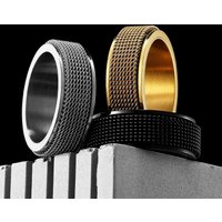 Simple Fidget Spinner Braid Men Rings Stainless Steel Punk Simple Luxury Women Jewelry Fashion Accessories Gift Wholesale