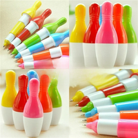 5 Pcs Ballpoint Pen Creative Stationery Simulation Fun Bowling Pen Student Gifts Kawaii School Supplies