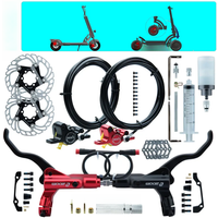 ZOOM HB-875E 2-piston Right Disc Hydraulic Brake Electric Scooter Folding Mountain Bike Bicycle Power Off Black Red Split Tube