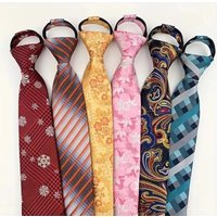 Hot Sell Style 8CM Zipper Tie Men Bridegroom Wedding Stripes Necktie Lazy Pre-tied Ties Striped Zipper Necktie For Men Women