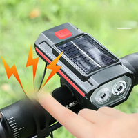AliExpress PHMAX Solar Bicycle Light with Horn 120dB TYPE-C Rechargeable MTB Road Bike Front Lamp Flashlight Bicycle Light 1200 mah