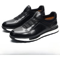 men loafers shoes luxury 2024 spring and autumn new men's leather flat bottom walking casual shoes Black men's sneakers Loafers