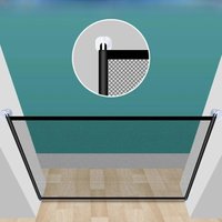 Pet Fence Baby Safety Gate Mesh with Telescopic Pole Hook Stairs Entrance Indoor Gate Barrier Fence Punch-free Safety Protection