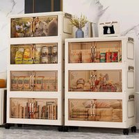45/55/65cm Length Multifunction Folding Storage Cabinet Sundries Cabinet Large Capacity Dustproof Wardrobe Locker