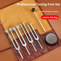 6pcs Chakra Healing Tuning Fork Set,Aluminum Alloy Tuning Forks with Leather Storage Bags For Sound Therapy,Yoga,Meditation