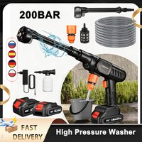 1500W 200Bar Bezprzewodowa Elektryczna Myjka Wysokociśnieniowa z Pistoletem do Spryskiwania Wodą, Maszyna do Czyszczenia Samochodów Wysokociśnieniowo Wodną, Zasilana Akumulatorem 21V