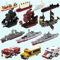 MOC Titanic Cruise Ship Model Building Blocks Kits Submarine Freighter DIY Bricks Children Assemble Toys Children Kids Gift