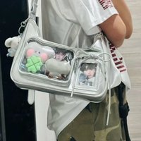 Y2k Japanese Harajuku Shoulder Bag Womens Transparent Ita Bag Girls School Crossbody Bags for Women Female Designer Handbags