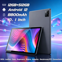 New 2027 Android12 Tablet 8Core 2.5Ghz/8GB RAM/256GB Storage Support 256GB SD Expansion/10.1-Inch 1920*1080 LED Screen/5G.4G WIFI /Dual SIM Card Callable/8800mah/Type-C/8mp+16mp Webcam/With Leather