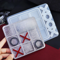 1 Set Tic Tac Toe Silicone Molds For Epoxy Resin Filling X O Board Game Resin Molds Casting DIY Party Decor Crafts Gift Supplies