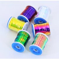 ICERIO 2PCS 2mm Two Tones Flat Tinsel Peacock Metallic Mylar Fly Tying Material for Nymphs Midges Wet Flies Body Streamer Lures