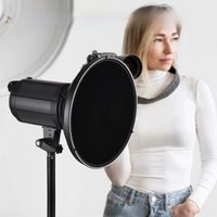 30cm/11.8in Beauty Dish Reflector with White Diffuser Bowens Mount Honeycomb Grid for Studio Portrait Photography