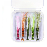 Vampfly 5pcs/box Ice Dub Shrimp Fly Scud Fly For Trout Bonefish Saltwater Freshwater Carp Fishing Lures Baits Fishing Tackle