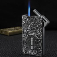 Constantine relief metal inflatable lighter windproof jet flame fashionable embossed outdoor lighter men's smoking gift
