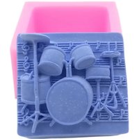 Music Drum Design Soap Mold, 3D Silicone Mold for Soap Making, Decorated Candle Wax Molds,Chocolate Sugar Cake Molds
