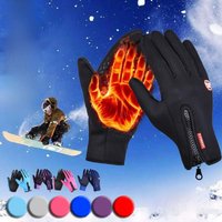 AliExpress NONE Winter Warm Men's Gloves Women Touchscreen Outdoor Sport Fishing Splash-proof Skiing Cycling Snowboard Nonslip Zipper Gloves