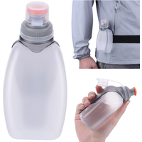 250ml Squeeze Water Bottle with Clip & Dustproof Lid Hydration Waist Bottle Leakproof Running Belt Bottle for Running Cycling