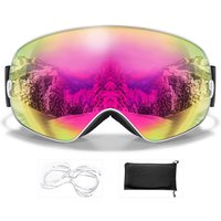 AliExpress NONE Outdoor Sports Snowboard SKI Goggles Anti-Fog UV400 Snowmobile Ski Mask Men Women Cycling Glasses Replacement Lens Christmas