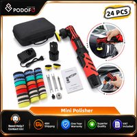 Podofo Mini Cordless Car Polisher Multi-function Right Angle Electric Polisher 12V Adjustable Electric Waxing Sanding Sealing Glaze Tool for Headlights, Wheels, Trunk