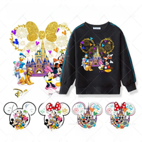 2025 New Year Mickey Mouse Thermal Transfer Stickers Iron on Transfers For Clothes Disney Trip Minnie Printed Patches On Clothes