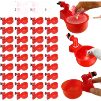 6-36Pcs Chicken Duck Drinking Cup Automatic Drinker Chicken Feeder Plastic Poultry Farm Water Drinking Cups Easy Installation