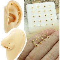 Women Sterling Silver 925 Jewelry Classics Different Size1.5mm 1.8mm 2.0mm 2.5mm Ball L Shaped Piercing Nose Stud Nose Bone Stud