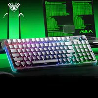 AULA F98Pro Side-engraved mechanical keyboard Hot-swappable RGB lighting effect Games and office