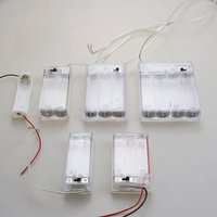 Cltgxdd 1 Piece AA/AAA Battery Holder Box with Switch and Lid 1/2/3/4/AA 2/3AAA Battery Holder Box with Lead Transparent Box