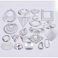 4Pcs/Lot Stainless Steel Personality Round Chunky Textured Hollow Charms DIY Vintage Irregular Stamping Embossed Pendant Jewelry