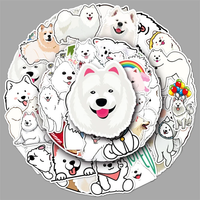50PCS Samoyed Cartoon Cute Dog Animal Personality Creative Sticker Phone Desk Guitar Cup Skateboard Waterproof