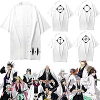 Anime Bleach Kurosaki Ichigo Kenpachi Zaraki Cosplay Costume Japanese Kimono Cardigan Shirt Halloween Party Carnival Clothes