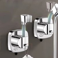 New Square Unique Horizontal Setting Suction cup Handheld Shower Head Holder Large Shower Head Supports Relocatable Wall mounted