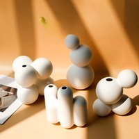 Nordic Home Decor Vase Model Room Creative Unglazed Balloon Combination Flower Ornaments Homestay Guest Restaurant Accessories