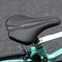 AliExpress ROCKBROS Bicycle Saddle Comfort Shock Absorption MTB Road High-Carbon Steel Bike Seat Cushion Waterproof Leather Bicycle Seats