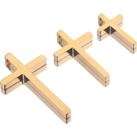 5pcs/lot 54*30mm Stainless Steel Gold Plated Large Cross Charms Dangles Pendant for DIY Necklace Jewelry Making Supplies Melanin