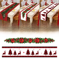 Christmas Table Runner Merry Christmas Decoration for Home 2024 Tablecloth Xmas Ornament Navidad Natal Noel New Year Gift 2025