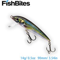 Fishbites Minnow Lure 90mm 14g Sinking Hard Bait Wobble Action for Saltwater Freshwater For Pike, Bass Trout Snapper Salmon