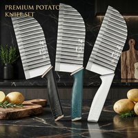 New Stainless Steel Potato Cutter - Effortless Chip Slicer for Kitchen & BBQ, Guaranteed Sharp and Durable for Lifetime Home Use