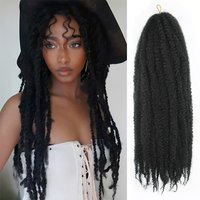 Synthetic Marley Afro Kinky Curly Twist Braiding Hair Spring Twist Hair for Women Cuban Twist Faux Locs Crochet Hair Extensions