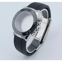 NEITON 39mm Sapphire Glass Quart Stainless Steel Case Rubber Strap Fit VK63 Quart Movement