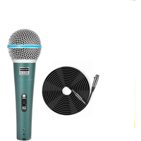 Beta58 Wired Dynamic Microphone with Transformer, Super-Cardioid Pattern, Professional Vocal Microphone Suitable for Ktv / Stage / Recording Studio (Includes Cables, Stand)
