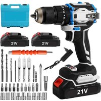 Akku-Bohrhammer 70N.M Bürstenloser Motor 25+1 Kupplung 13mm Bohrfutter 2-Gang Auto-LED 3-in-1 Schlagbohrmaschine Akku-Bohrmaschine für Heimwerker