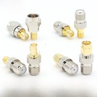 2Pcs SMA To F Female Male Straight Connector RPSMA To F Type Female Jack to SMA Male Plug RF Coaxial Adapter F to SMA Connector
