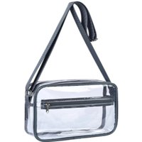 Women Clear Shoulder Bag Solid Color Transparent Purse Female Simple Crossbody Bags With Front Pocket Casual Handbag For Ladies