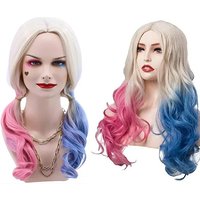Halloween Women Quinn Cosplay Wig Harley 2 Ponytails Styled Braid Hair Lady Costume