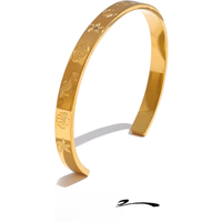 Yhpup Ocean Series Stainless Steel Shell Seahorse Starfish Conch Open Bracelet Bangle Tarnish Resistant Summer Holiday Jewelry
