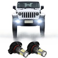 2PCS LED Car Front Fog Light Bulbs Lamps 2504 PSX24W 12276 Accessories For Jeep Wrangler JK JL 2010 - 2019 2018 2017 2016 2015